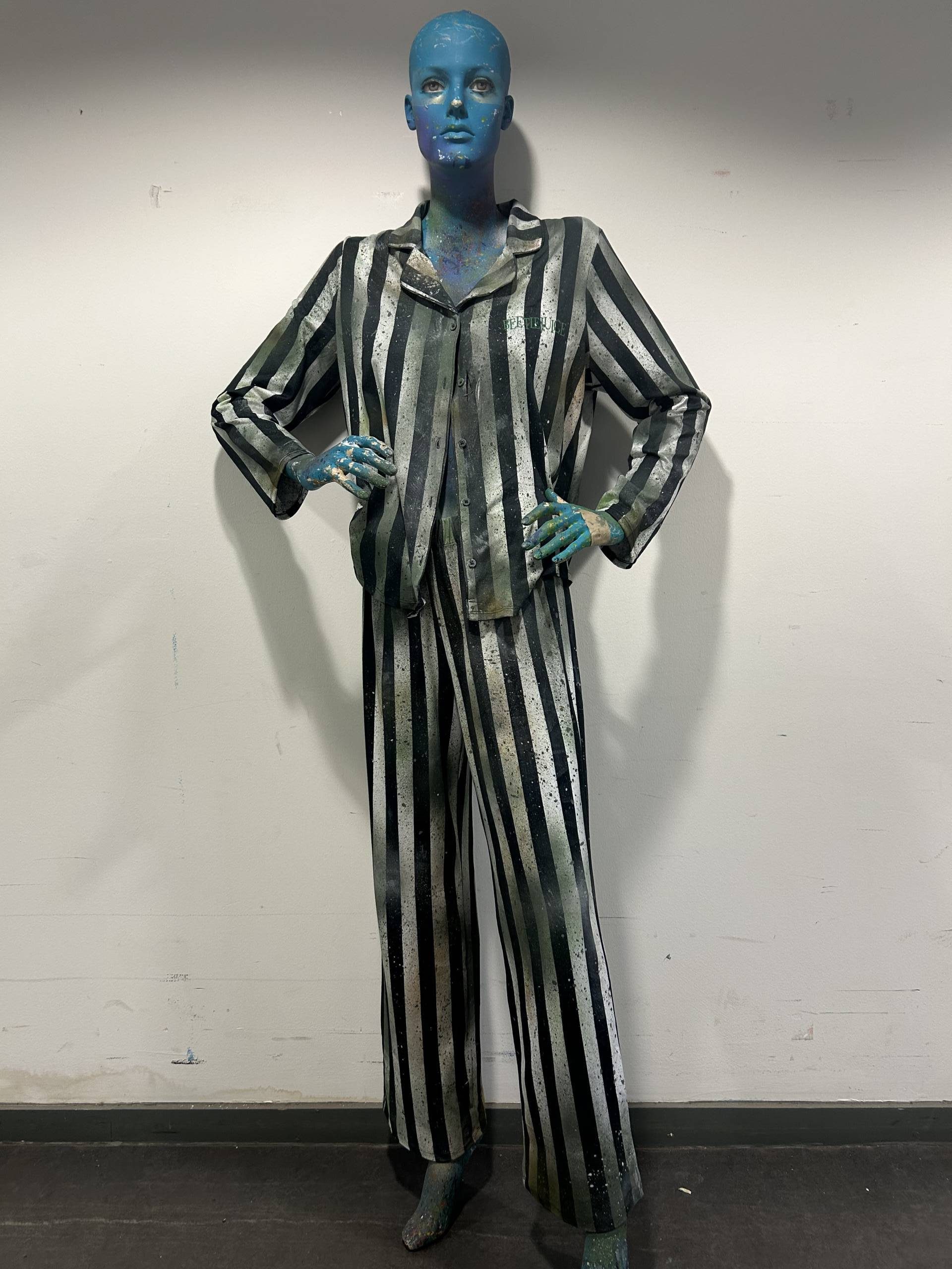 A black and white suit.