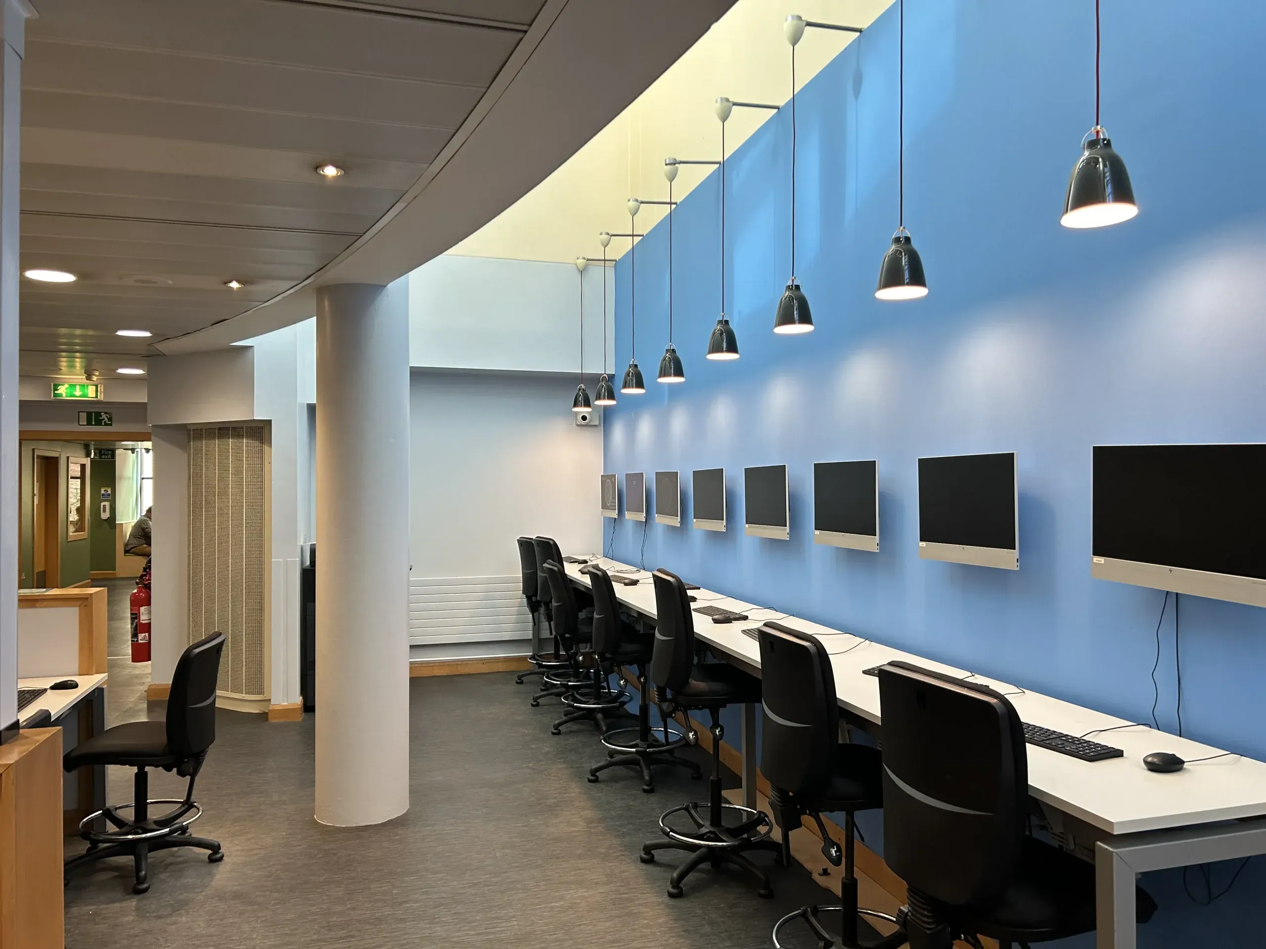 A photo of the IT Suite in the Renfrew Street campus building